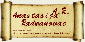 Anastasija Radmanovac vizit kartica